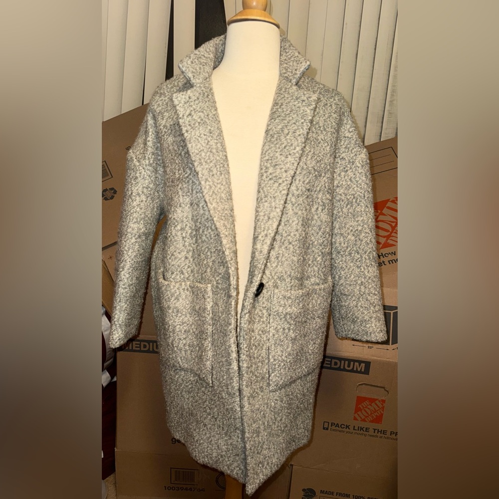 Emerson fry tweed Gray Wool Blend pea Coat small